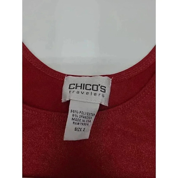 Chico's Travelers Foil Tank Top Women's Size Large Red Shimmer - Picture 4 of 6